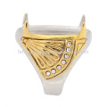 Top latest design 2015 trendy custom made stainless steel men's indonesia ring